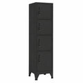 Armoire, en acier, avec rangement, coloris noir, 38 x 40 x 180 cm, pour la chambre