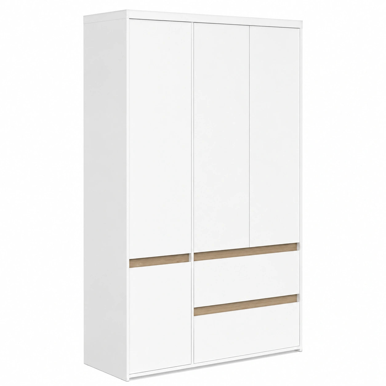 Armoire, avec tiroirs, avec étagères, avec portes, en chêne, coloris blanc, 50 x 138,2 x 220,5 cm, pour la chambre