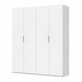 Armoire, avec portes, coloris blanc, 200 x 180 x 52 cm, pour la chambre