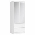 Armoire, avec tiroirs, avec portes, 180 x 60 x 51 cm, coloris blanc, pour la chambre