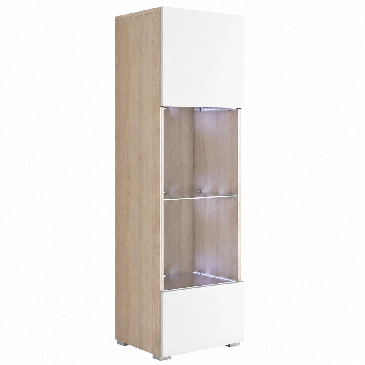 Armoire, en chêne, 40 x 167 x 29 cm, coloris blanc, pour la chambre