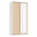 Armoire, avec portes, en chêne, coloris blanc, pour la chambre