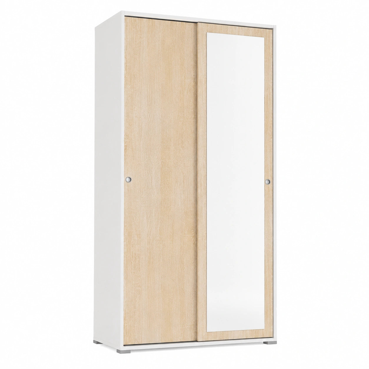 Armoire, avec portes, en chêne, coloris blanc, pour la chambre