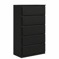 Commode, avec rangement, avec tiroirs, coloris noir, 70 x 124,5 x 39 cm, pour la chambre ou le salon