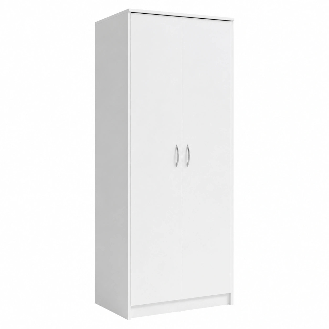 Armoire, avec rangement, avec étagères, en panneaux de bois, coloris blanc, pour la chambre