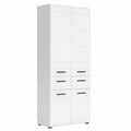 Armoire, avec rangement, 60 x 182 x 31 cm, coloris blanc, pour la chambre