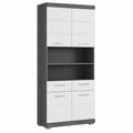 Armoire, coloris blanc et argenté, 74 x 191 x 31 cm, pour la chambre
