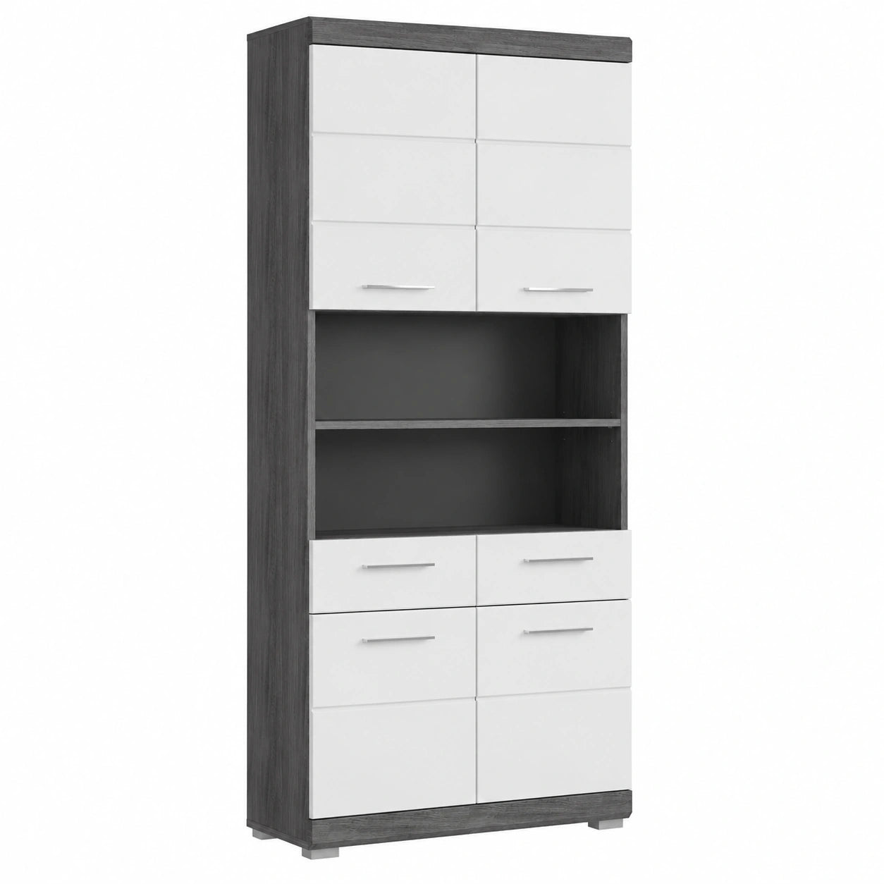 Armoire, coloris blanc et argenté, 74 x 191 x 31 cm, pour la chambre