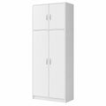Armoire, avec rangement, avec portes, coloris blanc, 235 x 74 x 35 cm, pour la chambre