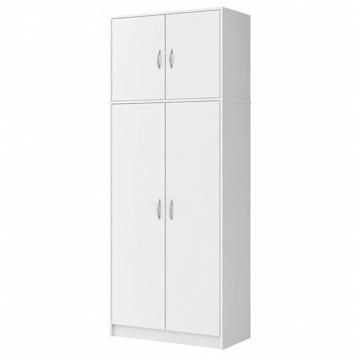 Armoire, avec rangement, avec portes, coloris blanc, 235 x 74 x 35 cm, pour la chambre