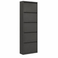 Meuble à chaussures, avec rangement, en métal, coloris noir, pour l’entrée ou le couloir