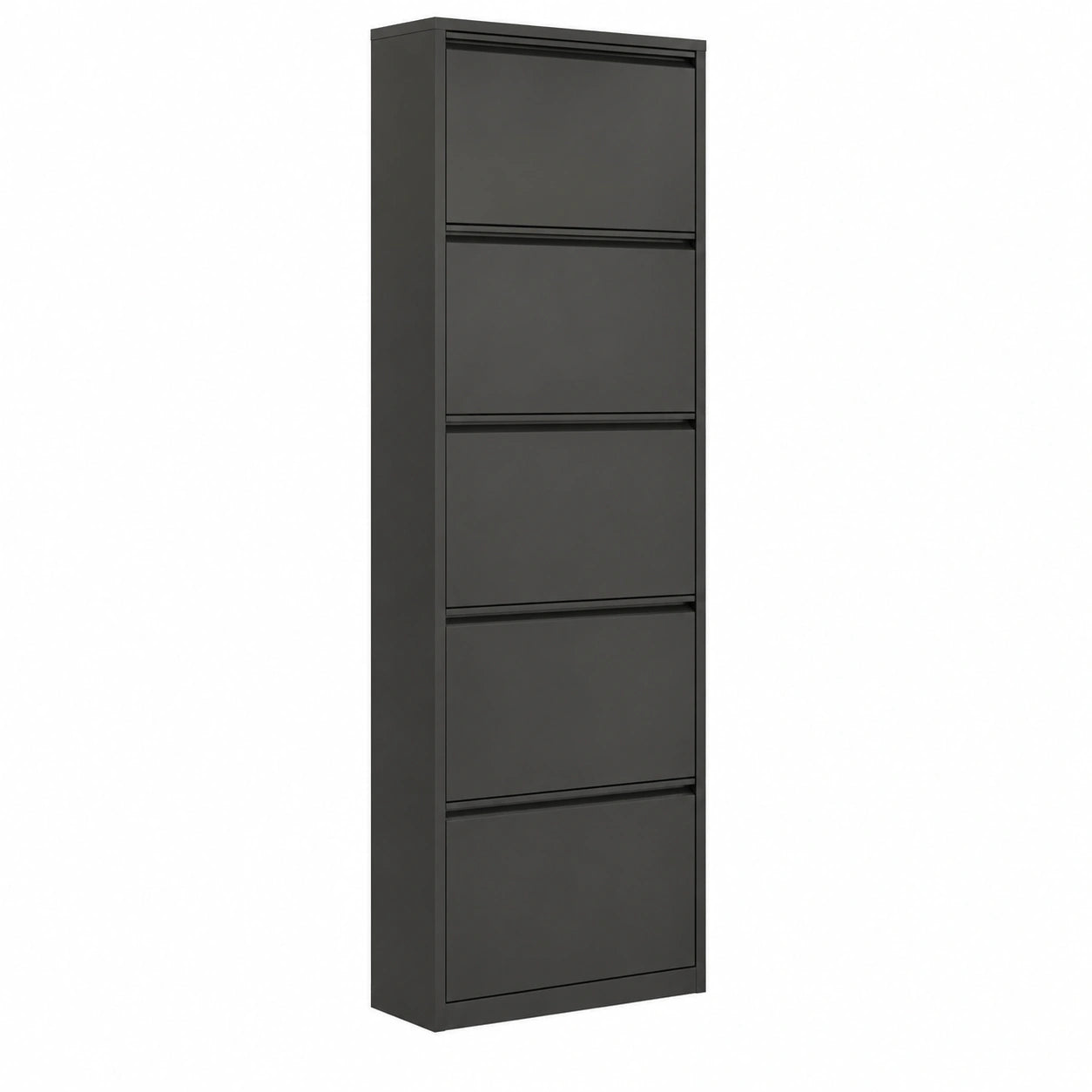Meuble à chaussures, avec rangement, en métal, coloris noir, pour l’entrée ou le couloir